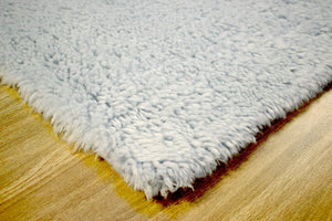 Modern Solid Design Silver Handmade Wool Area Rug