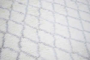 Ivory and Charcoal Modern Style Handmade Wool Area Rug
