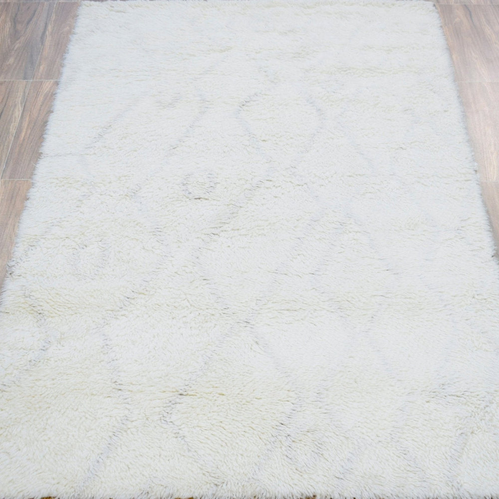 Ivory Modern Style Handmade Wool Area Rug