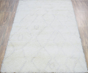 Ivory Modern Style Handmade Wool Area Rug