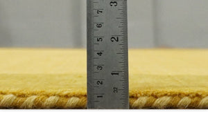 4x6 Small Gold Natural Farmhouse Wool Hand Woven Southwestern Gabbeh Rug