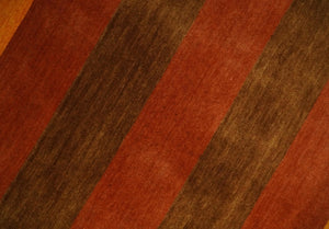4x6 Small Rust and Gold Striped Wool Hand Woven Southwestern Gabbeh Rug