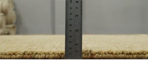 4x6 Small Solid Beige Natural Farmhouse Wool Hand Woven Southwestern Rug