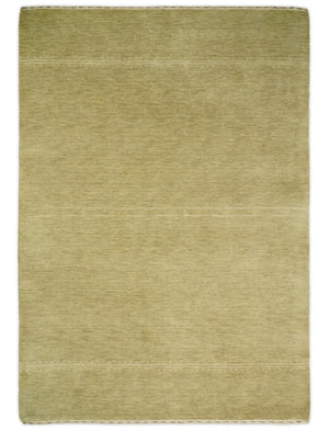 4x6 Small Solid Beige Wool Hand Woven Southwestern Gabbeh Rug
