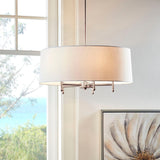 5 - Light White Drum Shade Chandelier - Tuesday Morning - Chandeliers