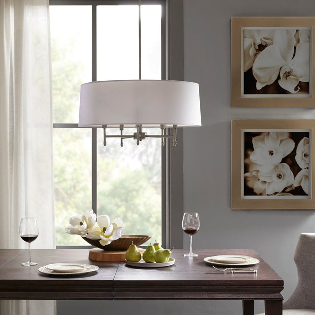 5-light-white-drum-shade-chandelier-Chandeliers