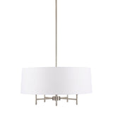 5 - Light White Drum Shade Chandelier - Tuesday Morning - Chandeliers