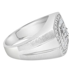 14K White Gold Men's 1 CTTW Diamond Band Ring