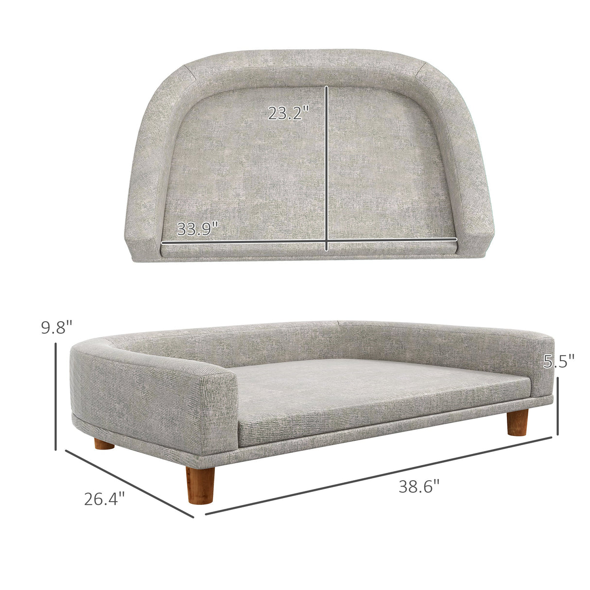 PawHut Dog Sofa Couch Pet Bed with Comfortable Luxury Cushion