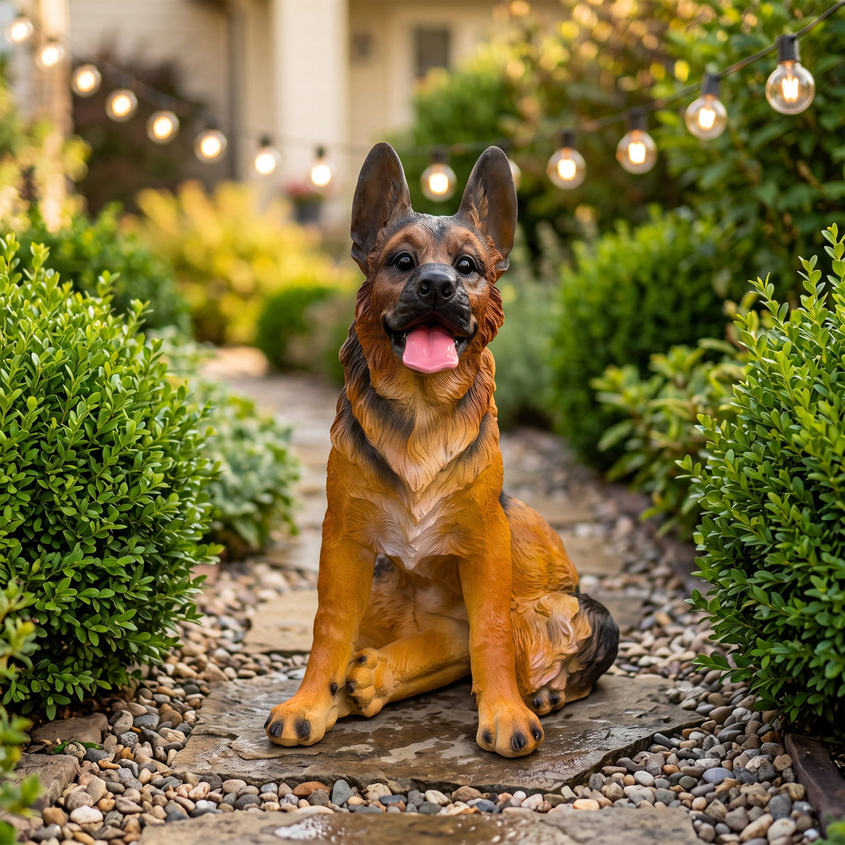 Realistic German Shepherd Resin Statue