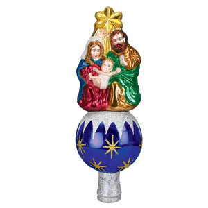 Nativity Tree Top Blown-Glass Christmas Ornament