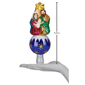Nativity Tree Top Blown-Glass Christmas Ornament