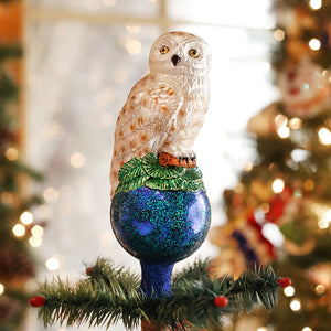 Owl Tree Top Glass Christmas Tree Topper