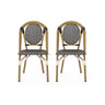 Outdoor Rattan and Aluminum French Bistro Chair Set