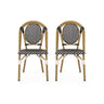Outdoor Rattan And Aluminum French Bistro Chair Set