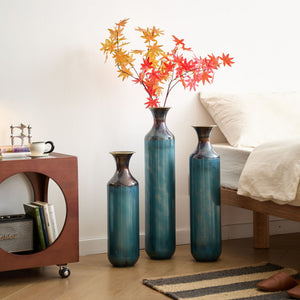 Modern Droplet Shaped Floor Vase Set, 3 Piece Home Decor