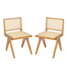 Chandigarh Dining Room Chairs with Natural Rattan (Set of 2)