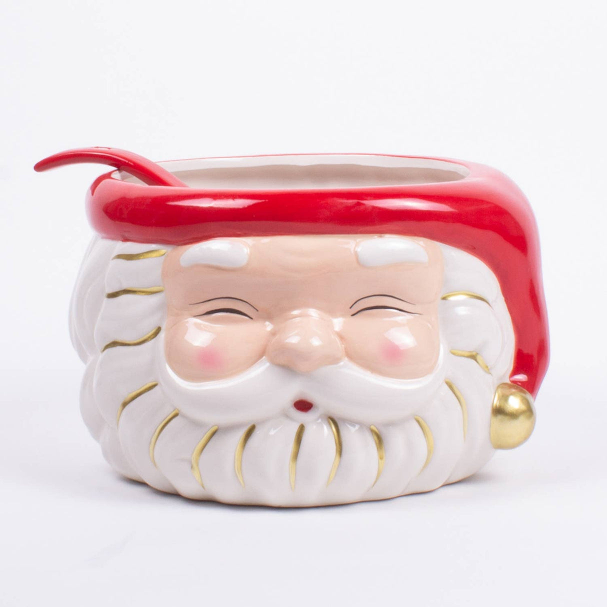 RED SANTA PUNCH BOWL & LADLE