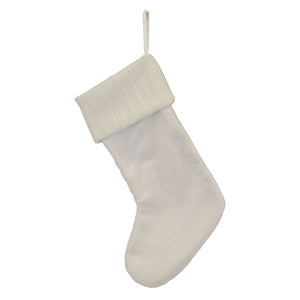 White Plush Cable Knit Stocking