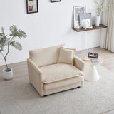 Comfy Deep Single Seat Sofa Upholstered Reading Armchair