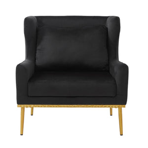 Elegant Curved Armrest Accent Armchair with Plush Foam Cushion - Green, Purple, Black, Beige