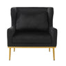 Elegant Curved Armrest Accent Armchair with Plush Foam Cushion - Green, Purple, Black, Beige