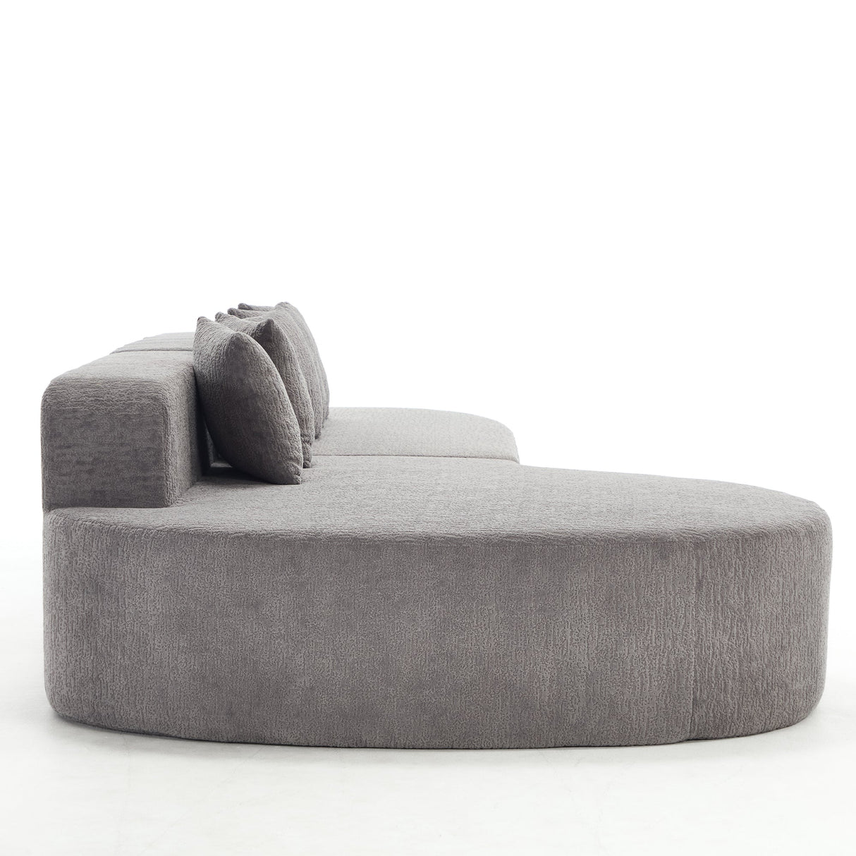 110.2" * 62" Boneless Sectional Curved Sofa with 5 Pillows