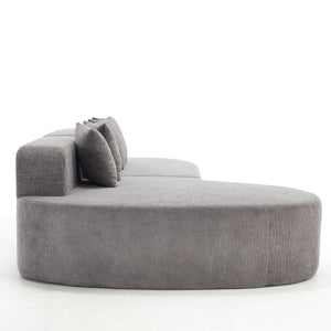 110.2" * 62" Boneless Sectional Curved Sofa with 5 Pillows