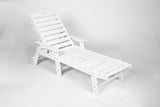 Lounge Chair Outdoor with Wood Texture, HDPE, Adjustable Backrest