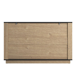 Modern 6 Drawer Cabinet With Metal Rounded Corners And Exquisite Handles Multi Functional Storage - Natural Wood