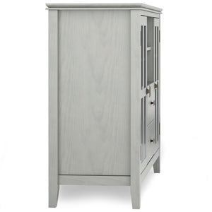 Handcrafted Tall TV Media Stand with Glass Doors and Storage - Multiple Colors