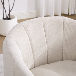 Upholstered Chenille Swivel Barrel Chair