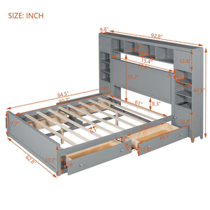 Bed With All In One Cabinet, Shelf And Sockets