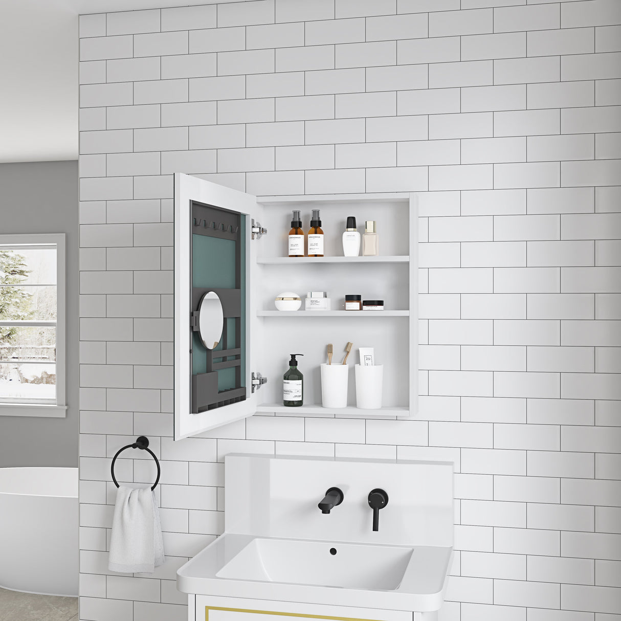 20'' W x 26'' H Surface Frameless Mirror Medicine Cabinet