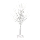 3' Lit Winter White Birch Tree