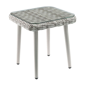 Tashay - 3 Piece Patio Bistro Set - Green Fabric & Beige Wicker