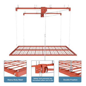 Orange Overhead Garage Storage Rack 4x8 FT