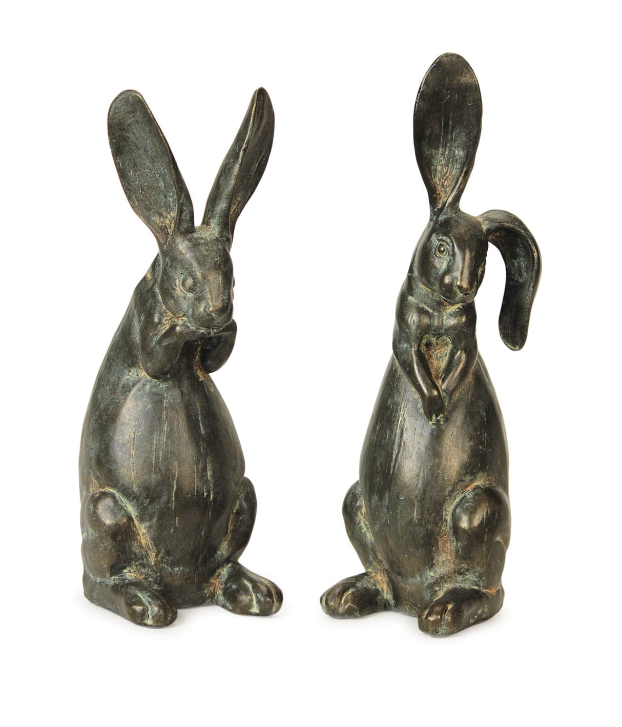 Floppy-Eared-Rabbit-Statue-(Set-of-2)-Sculptures-&-Statues