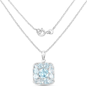 10.05 Carat Genuine Blue Topaz .925 Sterling Silver Pendant