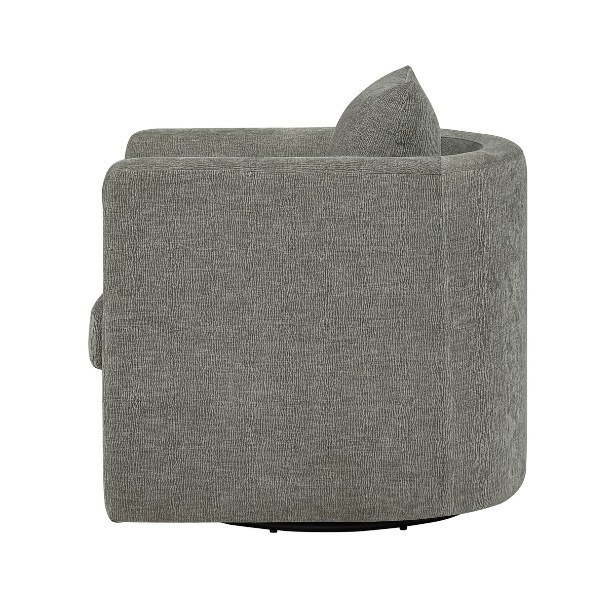 Sutton Light Grey Performance Fabric Swivel Barrel Chair