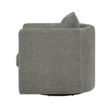 Sutton Light Grey Performance Fabric Swivel Barrel Chair