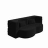 Modern Floor Sofa with 2 Pillows, Convertible Teddy Fabric Foam Filled Bed