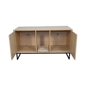 Modern Wooden Cat House with Scratching Mat