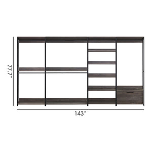 Monica - Walk-In Closet System, Modular Storage - Rustic