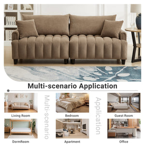 83'' Futon Sofa Bed with Adjustable Backrest and 2 Pillows