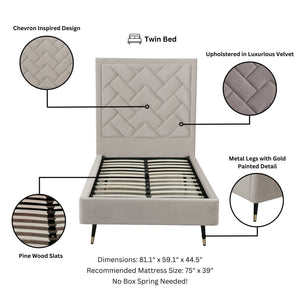 Crosby - Bed With Upholstered Headboard And Slats