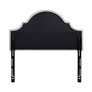 Catherine Upholstered Queen Headboard Light Grey Polyester