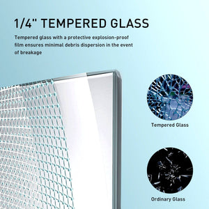 Frameless Soft-Closing Shower Door, 1/4" Tempered Glass Single Sliding