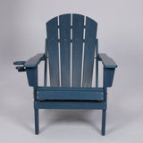 Folding Adirondack Chair with Dual Cup Holder - Navy Blue