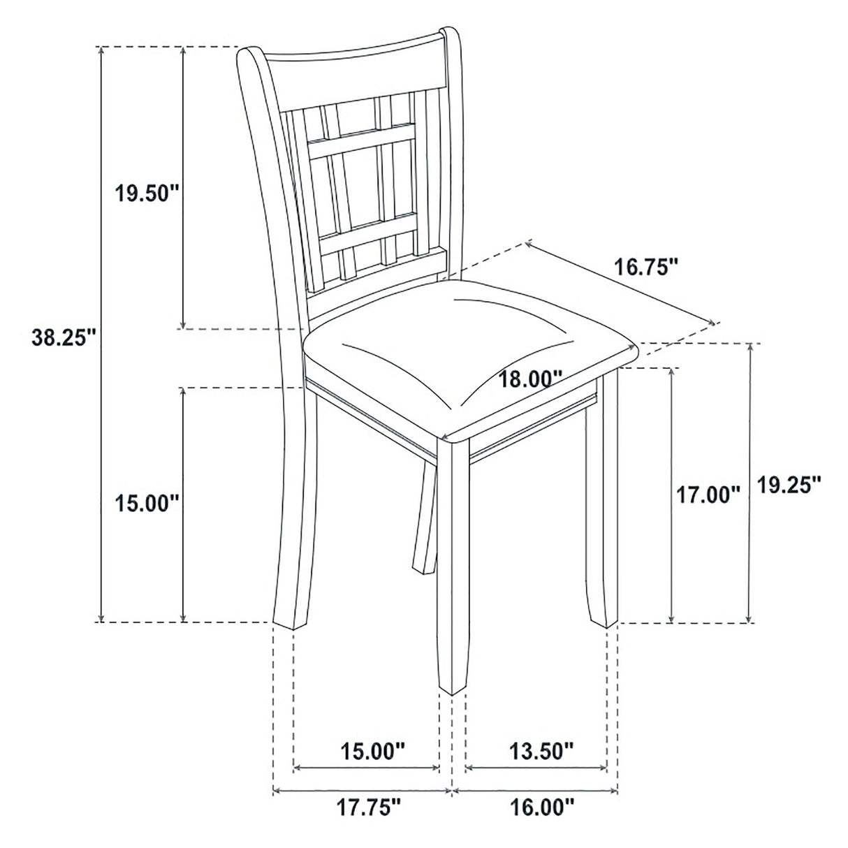 Lattice Back Side Chairs (Set of 2)